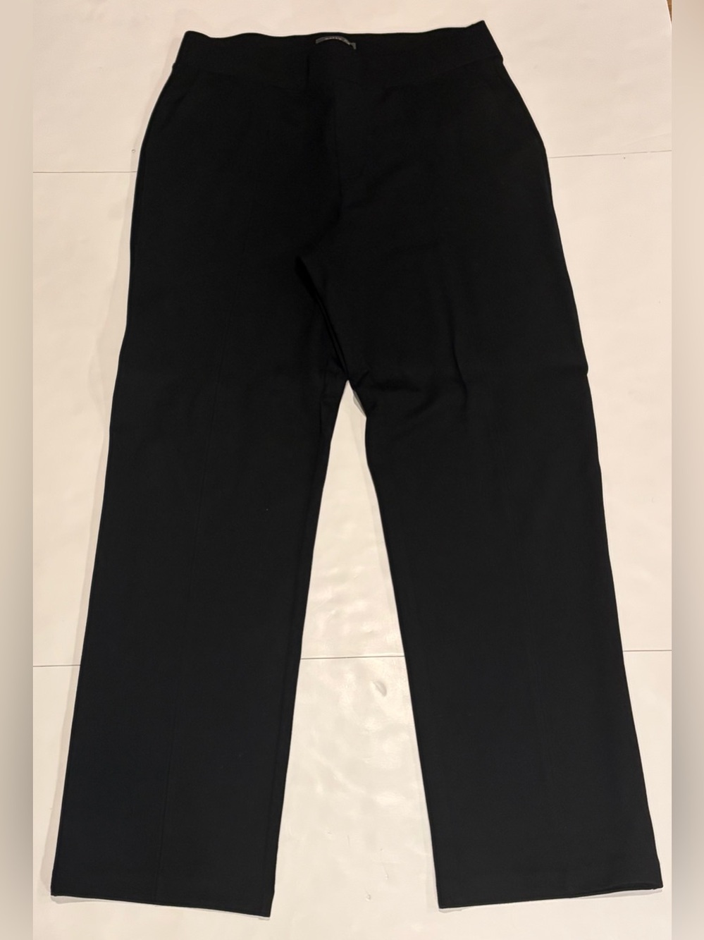 Matty M Women's Black Ponte Knit Pull-On Comfort Dress Pants - Size Large